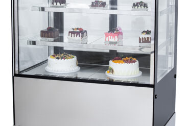 Vitriinkülmik koogilett Sirge esiosa 2 riiuliga 1000x700x1200mm Roostevaba teras & Must | Adexa HL1000ER2