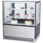 Vitriinkülmik koogilett Sirge esiosa 2 riiuliga 1000x700x1200mm Roostevaba teras & Must | Adexa HL1000ER2