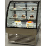 Vitriinkülmik koogilett Ümar esiosa 2 riiuliga 900x700x1200mm Roostevaba teras ja Must | Adexa HL900S2 - Image 3