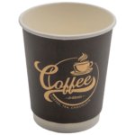 500 tk Komposteeritavad Kohvitopsid Kahekordse seinaga 8oz/237ml Pruun kujundusega | Adexa PCDW8B