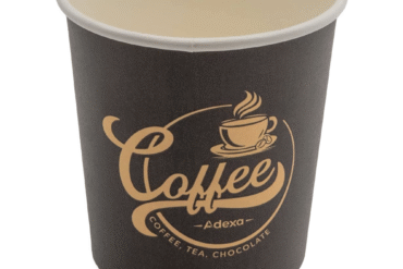 500 tk Komposteeritavad Kohvitopsid Kahekordse seinaga 8oz/237ml Pruun kujundusega | Adexa PCDW8B