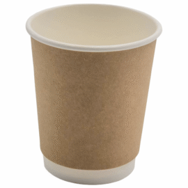 500 tk Komposteeritavad Kohvitopsid Kahekordse seinaga 8oz/237ml Valged | Adexa PCDW8B