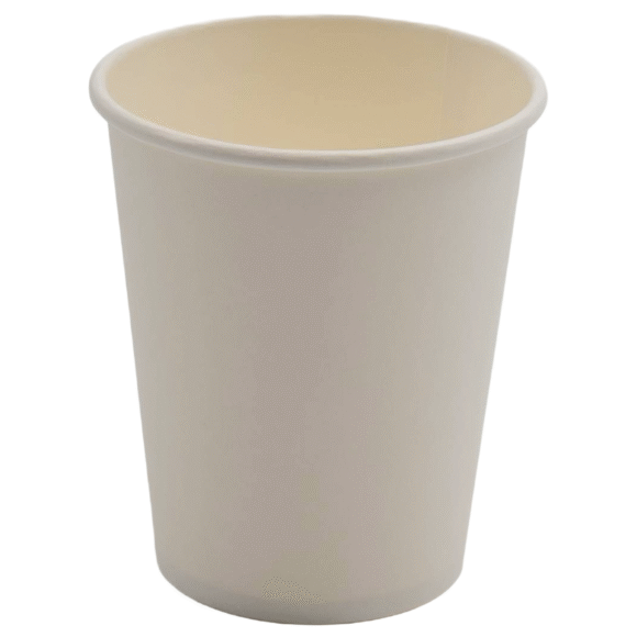 1000 tk Kompostitavad Kohvitopsid Ühekordse Seinaga 8oz/237ml Valged | Adexa PCSW8W