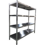 Roostevabast terasest riiulid ümarate jalgadega 4 riiulit | Adexa QHRS1505 - Image 6