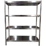 Roostevabast terasest riiulid ümarate jalgadega 4 riiulit | Adexa QHRS1505 - Image 3