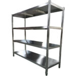 Roostevabast terasest riiulid ümarate jalgadega 4 riiulit | Adexa QHRS1505 - Image 2