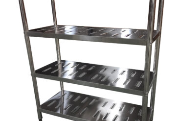 Roostevabast terasest riiul Ümmargused jalad 4 riiulit aukudega | Adexa QHRSP1505