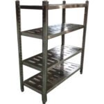 Roostevabast terasest riiulid 4 reguleeritava auguga riiulit | Adexa QHSSAP1805 - Image 5