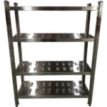 Roostevabast terasest riiulid 4 reguleeritava auguga riiulit | Adexa QHSSAP1805 - Image 3