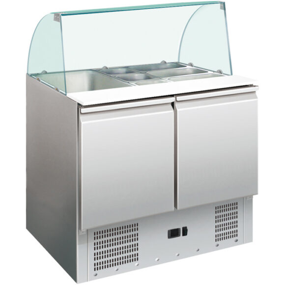 Saladikülmik klaasist pealispinnaga 900x700x1350mm 2 ust | Adexa THS900CG