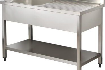 Valamu Roostevaba teras 1 kauss Vasakul Alumine riiul Pritsmekaitse 1200mm Sügavus 600mm | Adexa THSTR126BL1