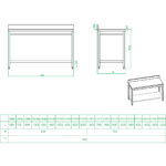 Professionaalne töölauakogus Roostevaba teras Alumine riiul Tõus 600x700x900mm | Adexa THATS67A - Image 2