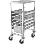 Käru/Rest/Riiul Roostevabast Terasest Gastronorm GN1/1 6 Tase Ülemise Riiuliga | Adexa RT1106T