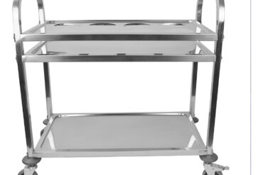 Serveerimiskäru Roostevaba teras 2 riiulit, millest 1 pudeliraamiga Ruudukujulised torud 850x450x900mm | Adexa SCT2A