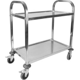 Serveerimiskäru Roostevaba teras 2 riiulit Ruudukujulised torud 950x500x950mm | Adexa SST2A