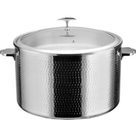 Serveerimis- ja soojenduspotiga klaaskaanega % Roostevabast terasest sisuga kolmekihiline haamerdatud pind ⌀320x210mm roostevaba viimistlus | Adexa E0312300