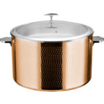 Serveerimis- ja kuumutuspotiga klaaskaanega & roostevabast terasest sisuga kolmekihiline haamerdatud pind ⌀320x210mm vask | Adexa E0312301