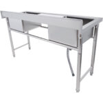 Valamu roostevaba teras 1570x600x900mm 2 kaussi pritsmekaitsega | Adexa YDRST60160X2M - Image 3