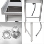 Valamu roostevaba teras 1570x600x900mm 2 kaussi pritsmekaitsega | Adexa YDRST60160X2M - Image 6