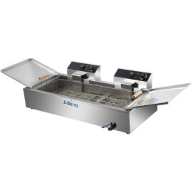 Kaubanduslik fritüür ühetankiline kahe tsooniga elektriline 26 liitrit 7,8 kW lauapealne äravoolukraaniga | Adexa EF26L