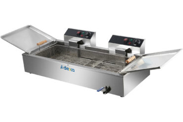 Kaubanduslik fritüür ühetankiline kahe tsooniga elektriline 26 liitrit 7,8 kW lauapealne äravoolukraaniga | Adexa EF26L