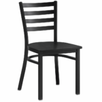 Must terasest tool musta vinüülpolstriga istme ja musta seljatoega | Adexa GS694BSBB