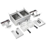 Kaubanduslik kahekordne elektriline fritüür 2x16 liitrit 10kW tööpinnale paigaldatav äravoolukraaniga | Adexa HEF162V - Image 3