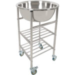 Roostevabast terasest segamiskausi käru koos kausi ja 2 riiuliga 514x350x838mm | Adexa MBXS001