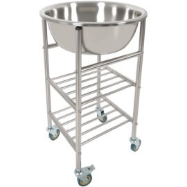 Roostevabast terasest segamiskausi käru koos kausi ja 2 riiuliga 514x350x838mm | Adexa MBXS001