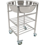 Roostevabast terasest segamiskausi käruga koos kausi ja 2 riiuliga 622x457x838mm | Adexa MBXS002