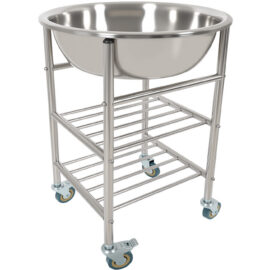 Roostevabast terasest segamiskausi käruga koos kausi ja 2 riiuliga 622x457x838mm | Adexa MBXS002