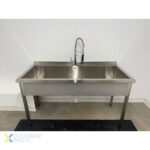 Nõudepesuvalamu Roostevaba Teras 1 Valamu Pritsmekaitsega 1600X700X900Mm Kandilised Jalad | Adexa Psa16070 - Image 2