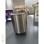 Professionaalne prügikast roostevabast terasest kaane ja ratastega 75 liitrit | Adexa SDC75 - Image 2