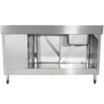 Valamukapp roostevabast terasest 1400x600x900mm 1 kauss vasakul 3 sahtlit pritsmekaitsega | Adexa DSA601402D3DL - Image 5