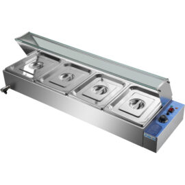 Kaubanduslik Bain Marie klaaskattega aevastuskaitsega 4xGN1/2 | Adexa HBM24