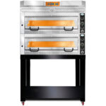 Premium Pitsaahi 2 kambriga Mahutavus 12 x 35cm pitsat Elektriline Roostevabast terasest esipaneel | Adexa PEF105702SE