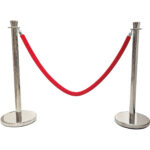 Punane sametist eralduspael hõbedaste otstega 1,5 m | Adexa VR01RS - Image 2