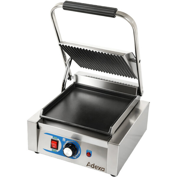 Tugev Panini kontaktgrill Suur Ribitud/Sile | Adexa MLP811EKA