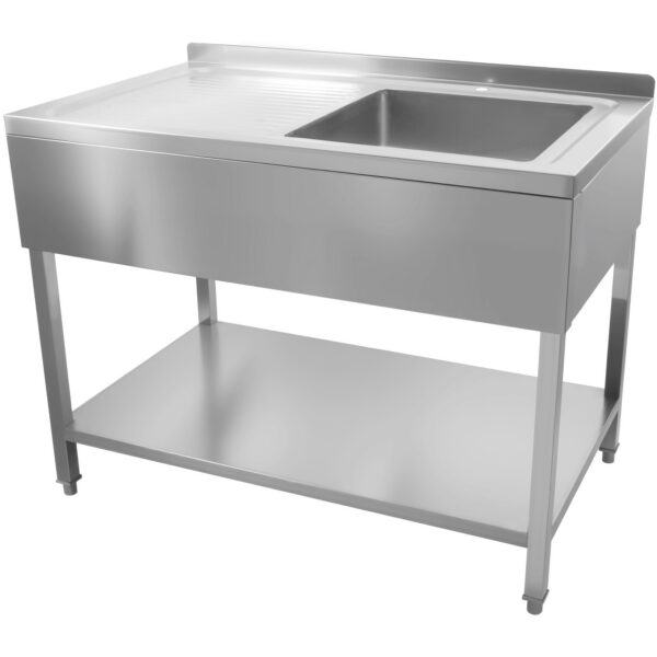 Kaubanduslik roostevabast terasest valam 1000x600x900mm 1 kauss paremal Splashback | Adexa DSA60100R