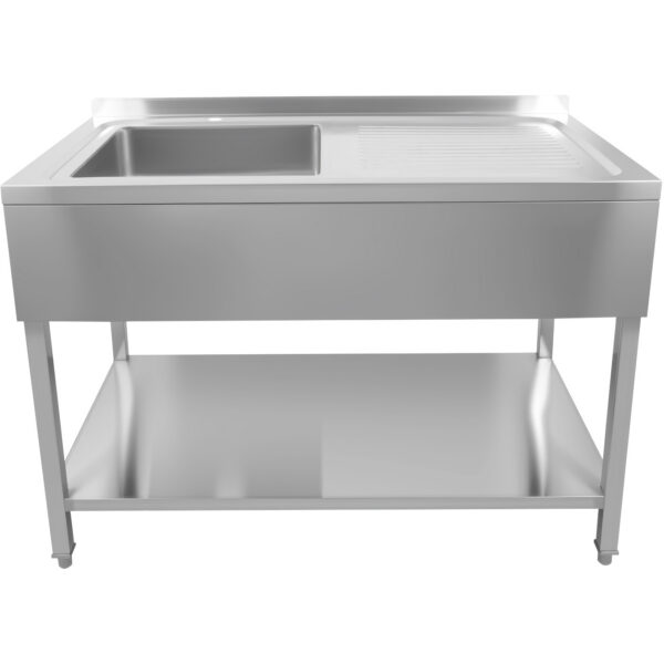 Kaubanduslik roostevabast terasest valam 1200x600x900mm 1 kauss vasakul Splashback | Adexa DSA60120L
