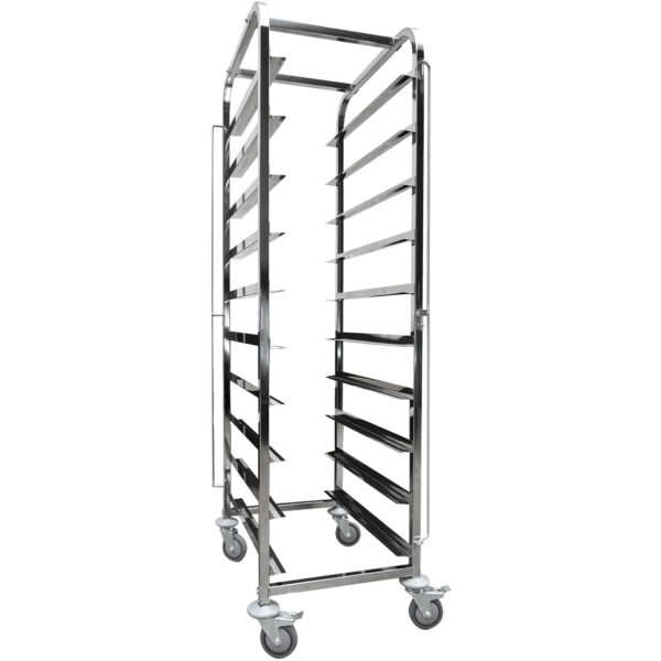 Panikäru ülemise riiuliga 10x600x400mm alustega Roostevaba teras 465x620x1725mm Kihtide vahe 145mm | Adexa WHDBC10