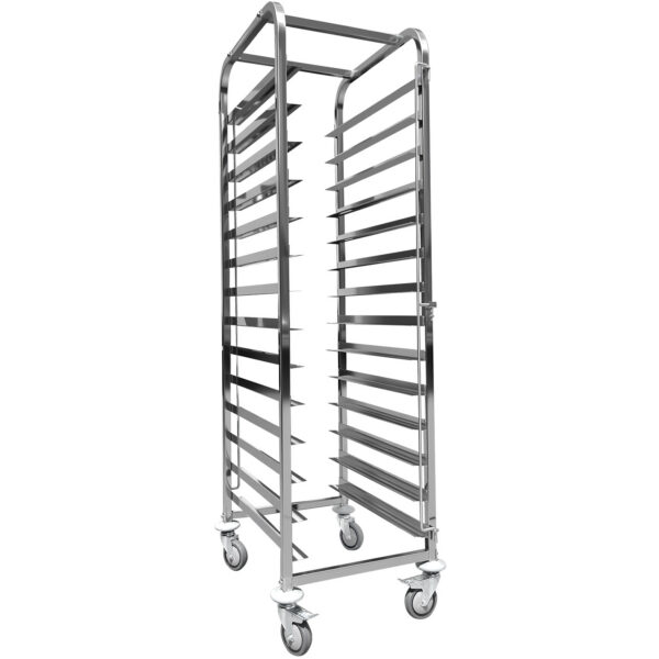 Panikäru ülemise riiuliga 14x600x400mm alustega roostevaba teras 465x620x1725mm kihtide vahe 135mm | Adexa WHDBC14