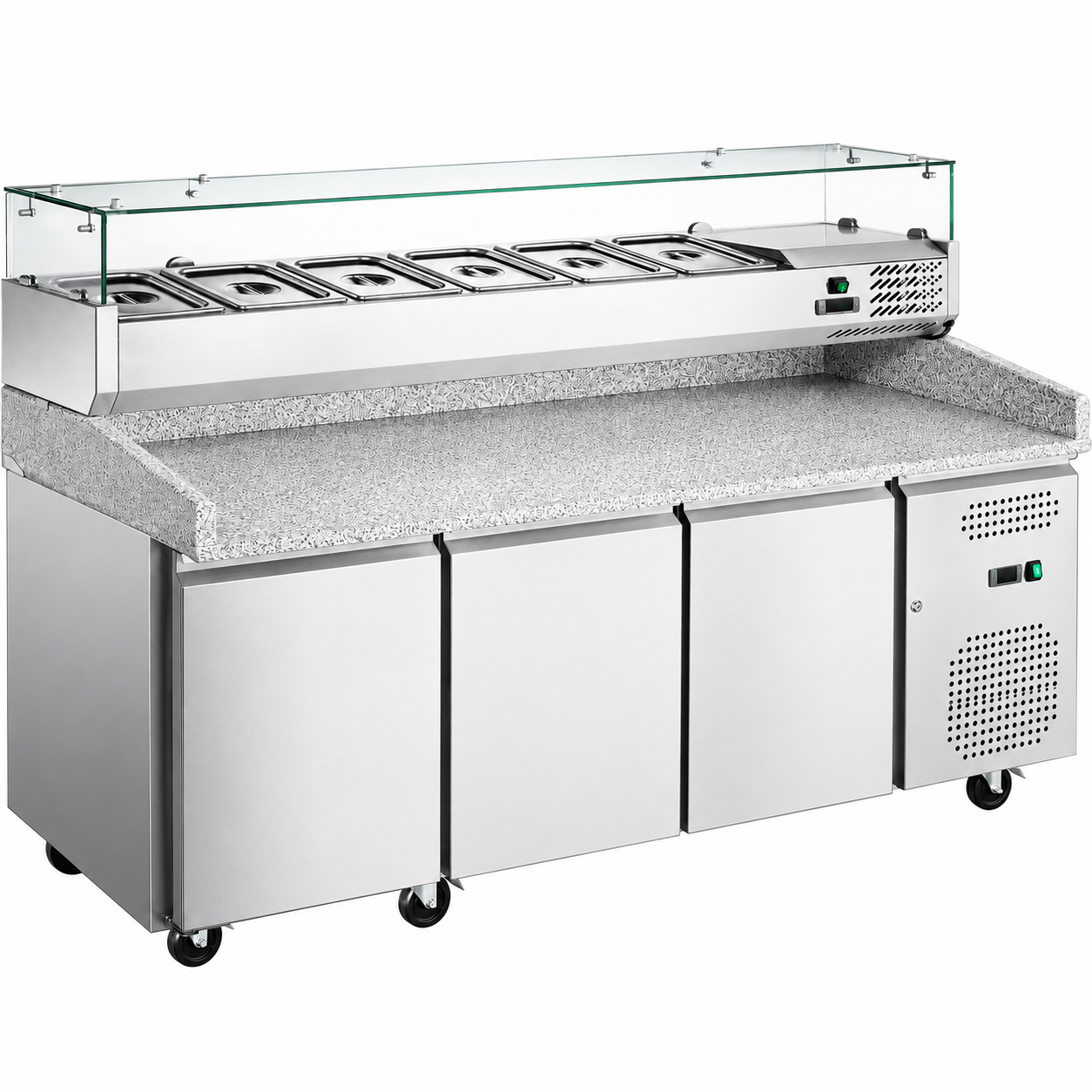Pitsa ettevalmistusjaam/lett 3 ust Graniidist tööpind Külmutatud lett 9xGN1/3 Sügavus 150mm | Adexa PZ36+PT36 Pitsa ettevalmistusjaam/lett 3 ust Graniidist tööpind Külmutatud lett 9xGN1/3 Sügavus 150mm | Adexa PZ36+PT36 - Image 1