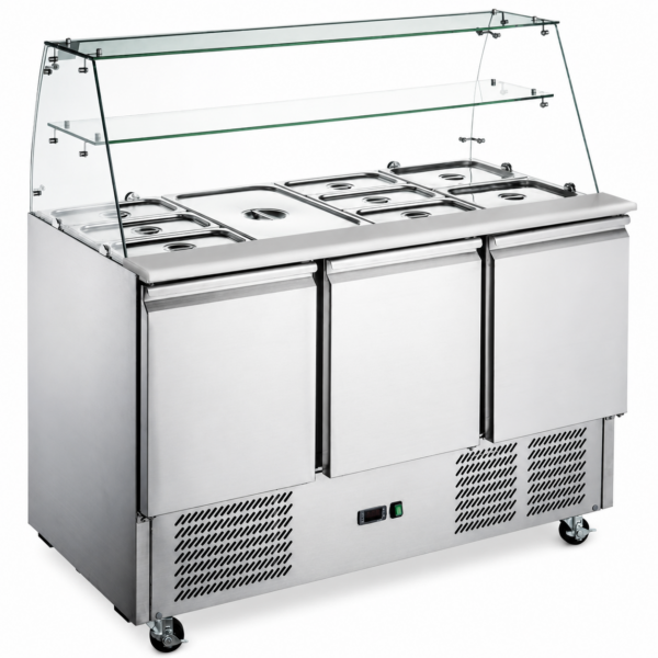 Saladett klaasist vitriiniga 3 uksega | Adexa S93SQ