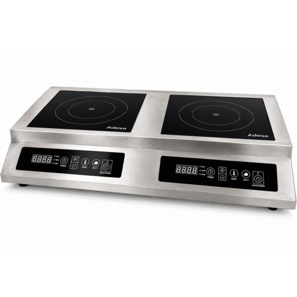 Kahekordne tööstuslik induktsioonpliidiplaat 2 x 3.5kW | Adexa CX002