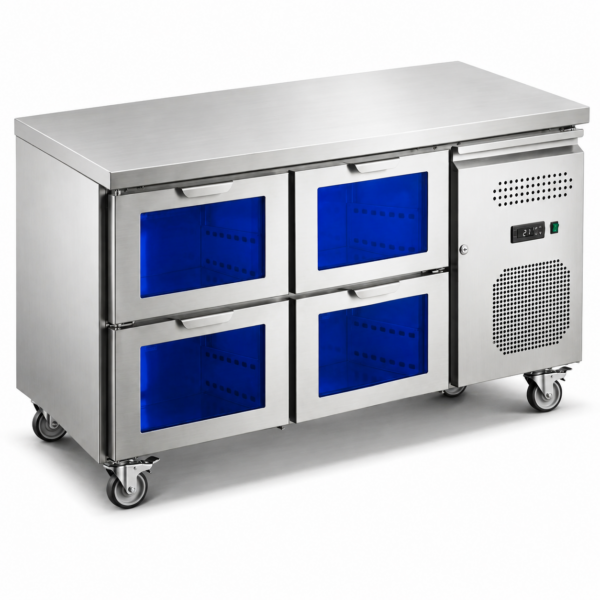 Külmlett 4 klaasist sahtliga 1360x700x850mm | Adexa GN2140TNG