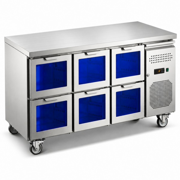 Kommertslik jahutusega lett 6 klaasklaasiga sahtliga 1360x700x850mm | Adexa GN3160TNG