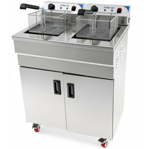 Kaubanduslik topelt elektrifritüür 32 liitrit 3+3kW Vaba seisev | Adexa IEF162C